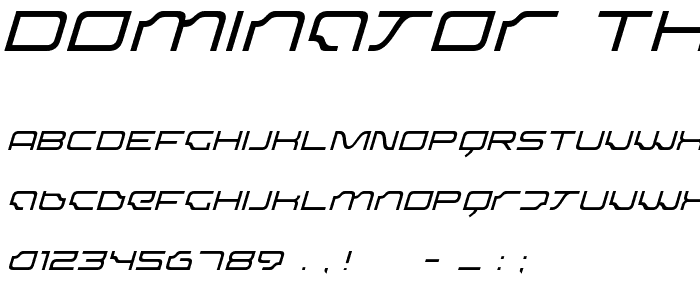 Dominator ThinItalic font